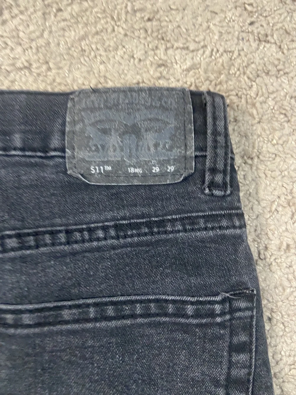 Levis 511 Jeans Mens 29x29 Black Slim Fit Stretch Denim 511 Slim Youth Teen